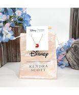 Kendra Scott Disney Red Snow White Lab Opal Apple Vintage Gold Necklace NWT - $93.56