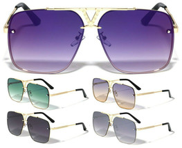 Oversized Square Pilot Aviator Sunglasses Retro Designer Fashion Classic Outdoor - £6.90 GBP+