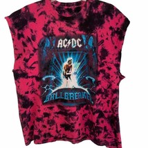 AC/DC Pink Black Tie Dye Ballbreaker Muscle Tee Large - $28.05