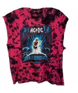 AC/DC Pink Black Tie Dye Ballbreaker Muscle Tee Large - £22.06 GBP