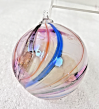 Beautiful Mouth Blown Rainbow Glass Orb Ornament Ball 4&quot; Iridescent Purp... - $452.20 MXN
