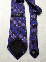 Van Heusen Neck Tie Turquoise Lilac Blue Striped, Dots Silk 59X3.5 Brand... - $9.11