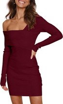 Off Shoulder Sweater Dress Long Sleeve Dress  - £48.00 GBP