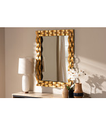 Redmond Antique Gold Finished Rectangular Accent Wall Mirror - $4,655.64 MXN