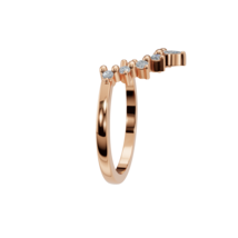 Diamond Half Moon Ring, Nesting Ring, 14k Gold Diamond Curved Ring, Wedding Ring - £521.72 GBP+