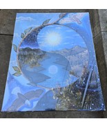 Vintage 90s Day &amp; Night Yin Yang Eagle Owl Poster Print Fantasy Outdoors... - $536.51 MXN