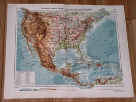 1926 Original Vintage Map Of United States / Caribb EAN West Indies Mexico - £14.10 GBP