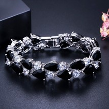 Exquisite Big Pear Cut Cubic Zirconia Pave Austrian Crystal Bridal Wedding Brace - $30.48