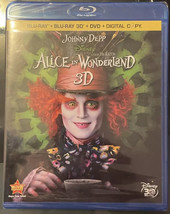 Alice in Wonderland 3D (Blu-ray/DVD, 2010, three disc set)  Disney! - $17.62
