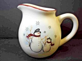 Royal Seasons Stoneware Small Sized Creamer Snowmen Image On One Side Only - £11.98 GBP