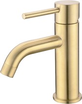 Trustmi Brushed Gold Bathroom Faucet Modern Lavatory Vanity Sink Faucet,, Brass - £51.11 GBP