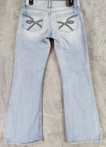 BKE Starlite Jeans Womens 28 x 31 1/2 Blue Denim Distressed Bootcut Stretch - £42.59 GBP