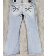 BKE Starlite Jeans Womens 28 x 31 1/2 Blue Denim Distressed Bootcut Stretch - £42.03 GBP