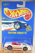 1991 Hot Wheels Blue Card #200 CUSTOM CORVETTE White w/Chrome Ultra Hot Spokes - £8.26 GBP