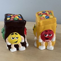 Vintage M &amp;Ms Brown &amp; Yellow Bags Salt &amp;Pepper Shakers Plain Peanut 2003... - $19.67