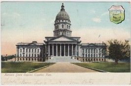 1907 Topeka KS Postcard State Capitol Illustrated Postal Card Co. Caney - £2.36 GBP