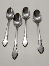 Oneida Silver Northland Musette Stainless Burnished Lot of 4 Teaspoons 6&quot; - $12.43