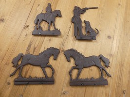 4 Weathervane Tops Cast Iron Figures Horse Hunter Weather Vane Barn Deco... - $24.99