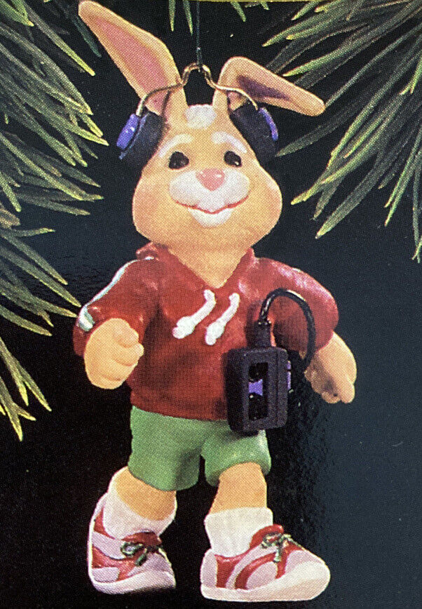 Primary image for Hallmark Keepsake Christmas Ornament 1997 All Weather Walker walkman bunny- New
