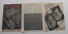 Vintage Crochet/Knit Patterns Lot of 3 Stunning Accessories Crochet and ... - £3.90 GBP