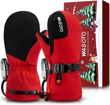 Heated Mittens Gloves for Kids Children Waterproof Heated Gloves 7.4V 3000Mah El - £43.29 GBP