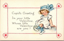 Vintage Gibson Lines Valentines Day Post Card Little Girl #1 - £4.44 GBP