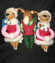 NWT 2019 Target Plush Holiday Critters Lot Of 3 Ornaments Reindeer Moose - £19.35 GBP