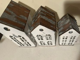 Decorative House Sitters in distressed White metal - SALE image 4