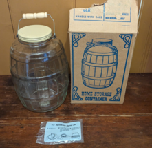 VTG Anchor Hocking 2.5 Gallon Glass Barrel Jar Container In Original Box... - $43.49