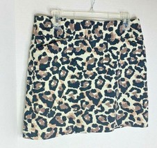 LOFT Womens Sz 6 Animal Print Black Brown Pockets Side Zip Skirt  - £10.16 GBP