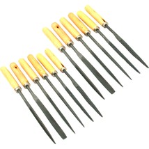 Needle File Set Wood Handles Wooden Files Carpentry Crafting Hobby Tools 12Pcs - £11.16 GBP
