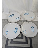 Jonas Roberts Snack Plate Lot of 4 Triangle Blue 9 Inch - $22.45