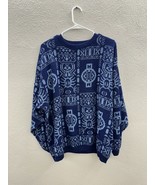 Harrington Park Mens Sweater Size 46 Blue Crewneck Knit Long Sleeve Vintage - $18.48