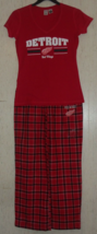 Nwt Womens Nhl Detroit Redwings Red Plaid Flannel Pajama Set Size S - £26.28 GBP