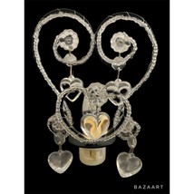 Heart Shaped Hand Beaded Lucite Night Light - $21.78