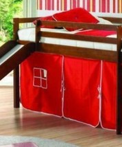 Sebastian Loft Bed with Slide &amp; Red Tent - £502.61 GBP