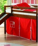 Sebastian Loft Bed with Slide &amp; Red Tent - $891.42 CAD