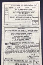 Vintage Maine Central Railroad MEC Sleeping Car Ticket Unused PRR BM - £9.58 GBP