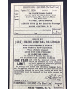 Vintage Maine Central Railroad MEC Sleeping Car Ticket Unused PRR BM - £9.63 GBP