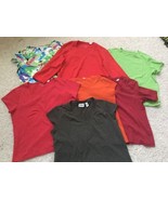 Lot 7 Chico&#39;s sz 3 XL vee neck elbow sleeve tee&#39;s Crew Neck Short Sleeve - $39.58