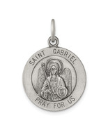 Silver Antiqued Saint Gabriel Medal QC5818 - $51.17