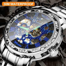 Winner Men Luxury Stainless Steel Automatic Mechanical Wrist Watch Busin... - £30.98 GBP