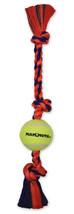 Mammoth Flossy Chews Color 3 Knot Tug with Tennis Ball 20&quot; Medium 6 count Mammot - £41.27 GBP