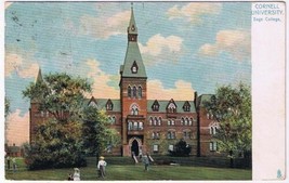 New York Postcard Ithaca Cornell University Sage College - £2.31 GBP