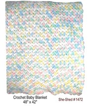 Handcrafted Crochet Afghan 48x42 Baby Blanket - £15.98 GBP