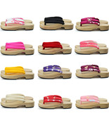 Women Japanese Flat Geta Clog Flip-flop Kimono Solid Wood Slipper Sandal... - £15.79 GBP