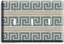 Ancient Greek Roman Ornament Pattern Triple Light Switch Plates Room Home Decor - £13.15 GBP