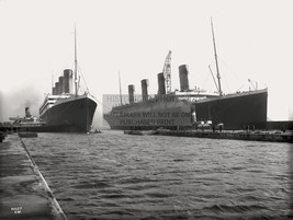 Rms Titanic And Rms Titanic Sister Ships At Harbor For Repair 1912 4X6 Postcard - $8.96