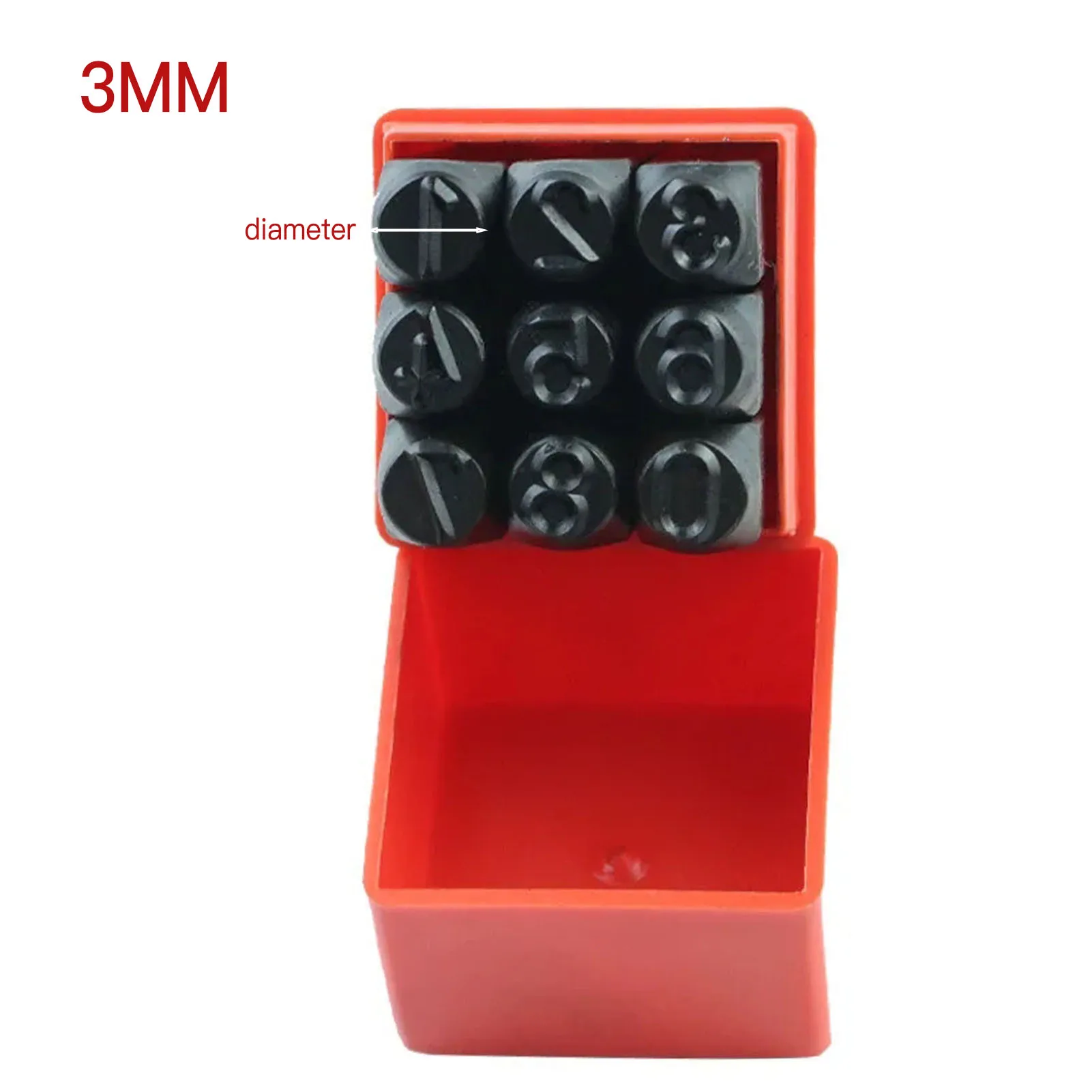 9 pcs/set Number Craft Stamping Tools Steel Stamp Kits with -3mm Digital... - $8.54