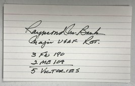 Raymond M. Bank (d. 2016) Signed Autographed 3x5 Index Card - WWII Fighter Ace - £19.65 GBP